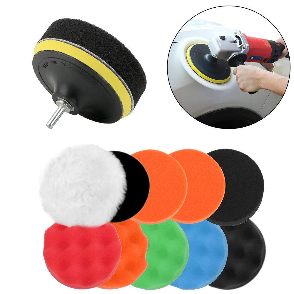 

Car Polishing Pad Buffer Drill Wheel Polisher Accessories Paint Care 12pcs/set Sponge Car Polisher Waxing Pads Buffing Kit