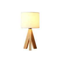 modern wooden led eye protection table lamp japanese creative solid wood bedroom desk light with square triangle