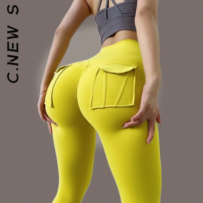 

C.New S Women'S Panties Pocket Legging Mujer 2022 New Leggings Women'S Pants Sport Yoga Pants Sexy Tight High Waist Elastic