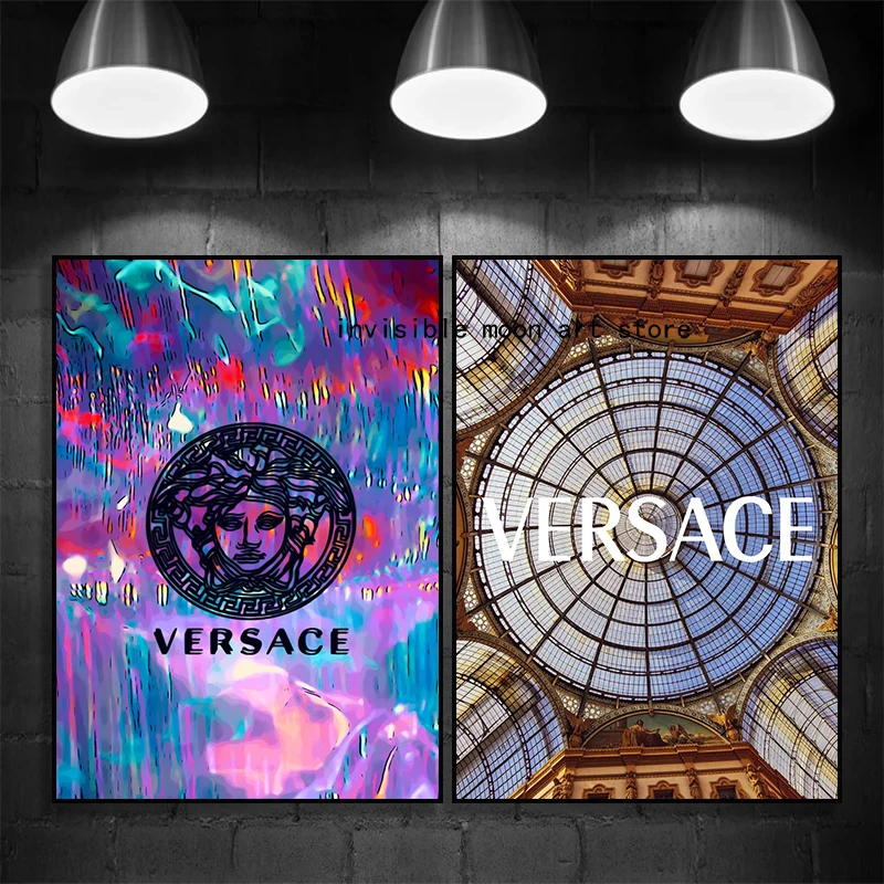 Современная модная поп-голова Медузы греческий узор Versace художественный постер