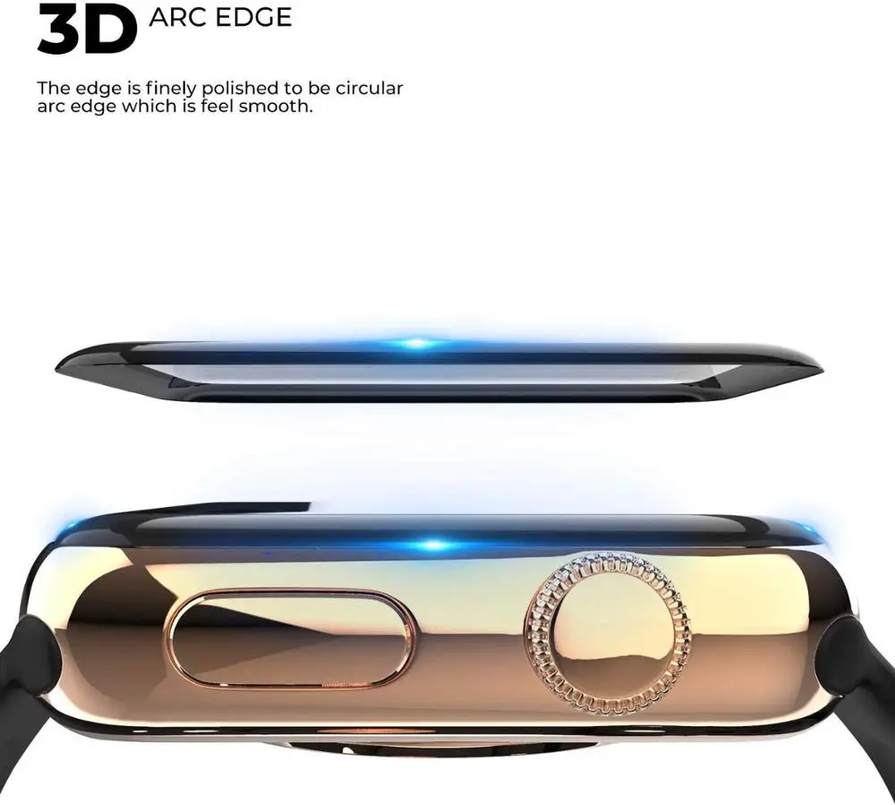 

Закаленное 3d-стекло с изогнутыми краями для Apple Watch 38 мм 42 мм, Защитная пленка для iWatch 2/3/4/5/6/SE/7 40 мм 44 мм 41 мм 45 мм