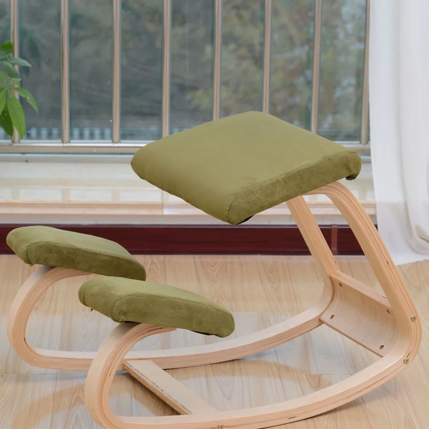 wooden kneeling chair stool ergonomic correct posture computer chair anti myopia knee chair wooden home office furniture free global shipping