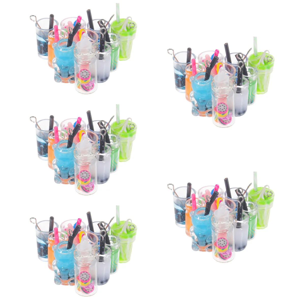 

50 Pcs Glass Bottle Necklace Charms Mini Glass Bottle Charms Glass Bottle Cup Necklace Pendant