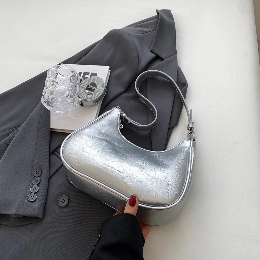 

Fashion Exquisite Shopping Bag Retro Casual Women Totes Shoulder Bags Female Leather Solid Color Crescent Handbag for Women 2023