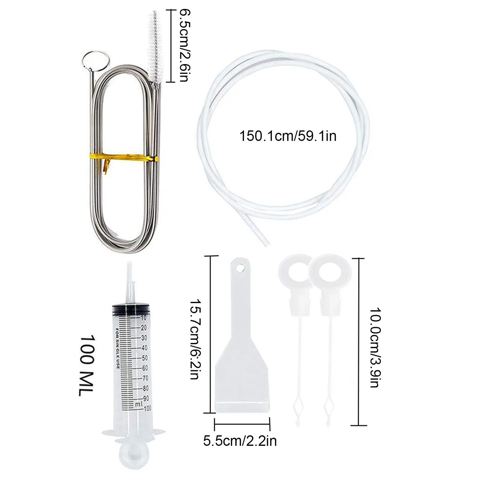 Набор для очистки дренажа холодильника шприц с гибкой щеткой чистки отверстий в
