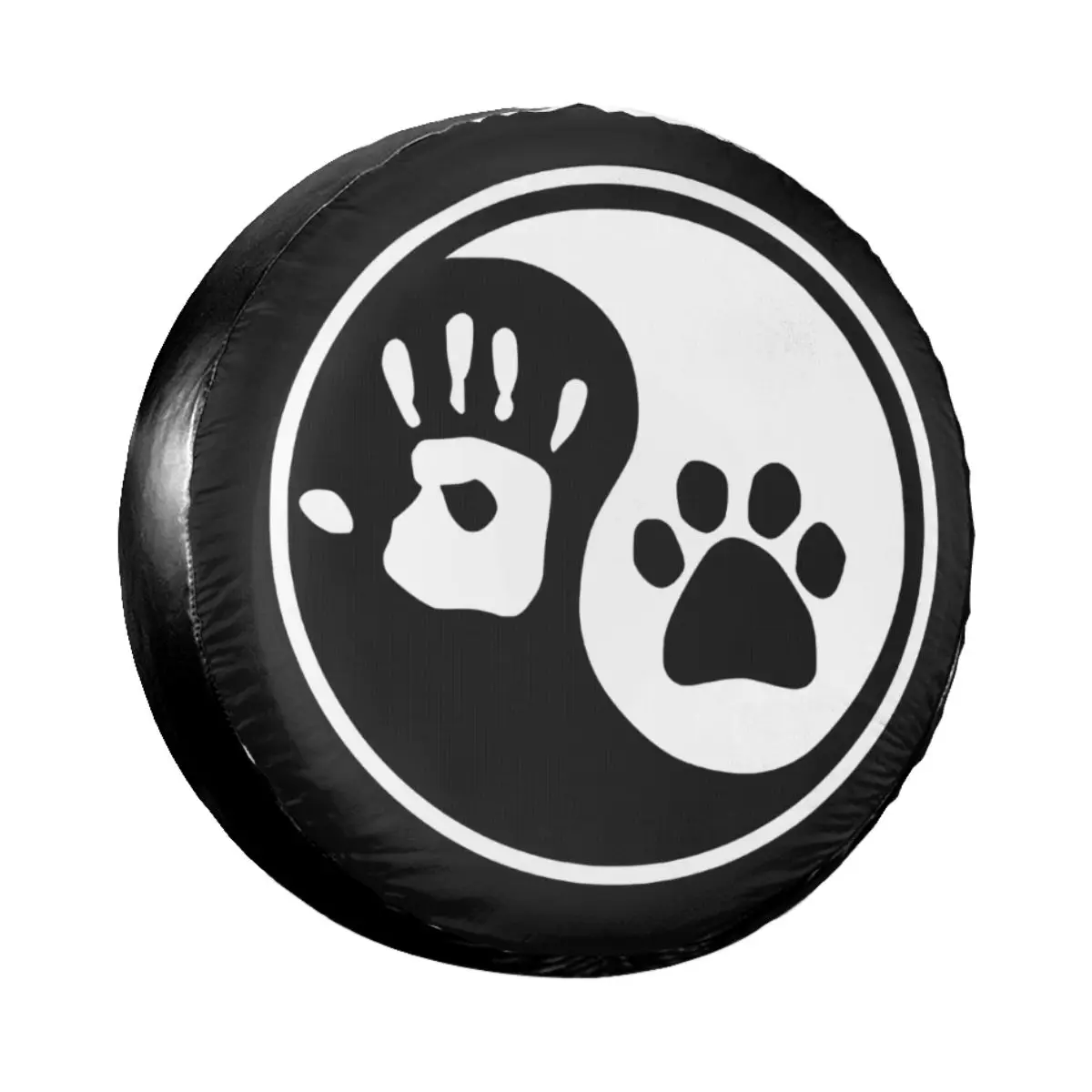 Copertura personalizzata della gomma di scorta della zampa del cane dell'animale domestico di Yin Yang per le protezioni della ruota di automobile di Jeep Pajero 14 