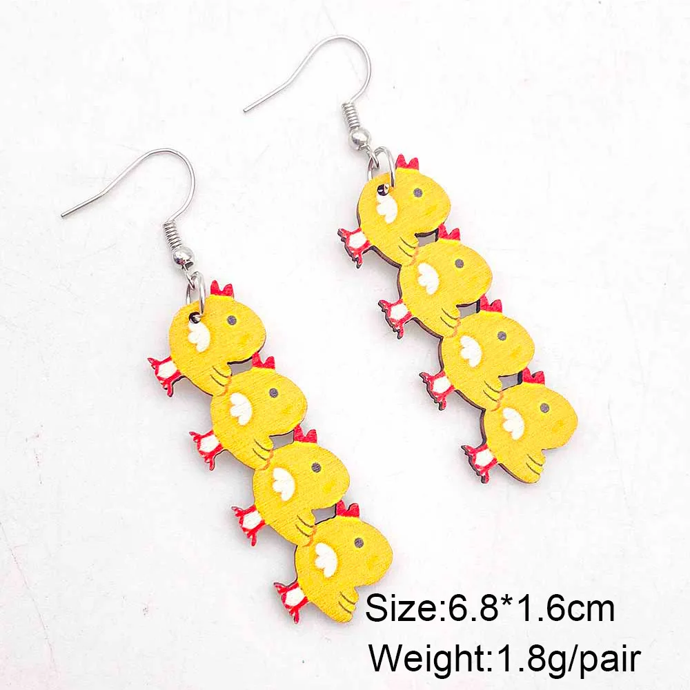 Новые Пасхальные деревянные висячие серьги в виде кролика для женщин красочные