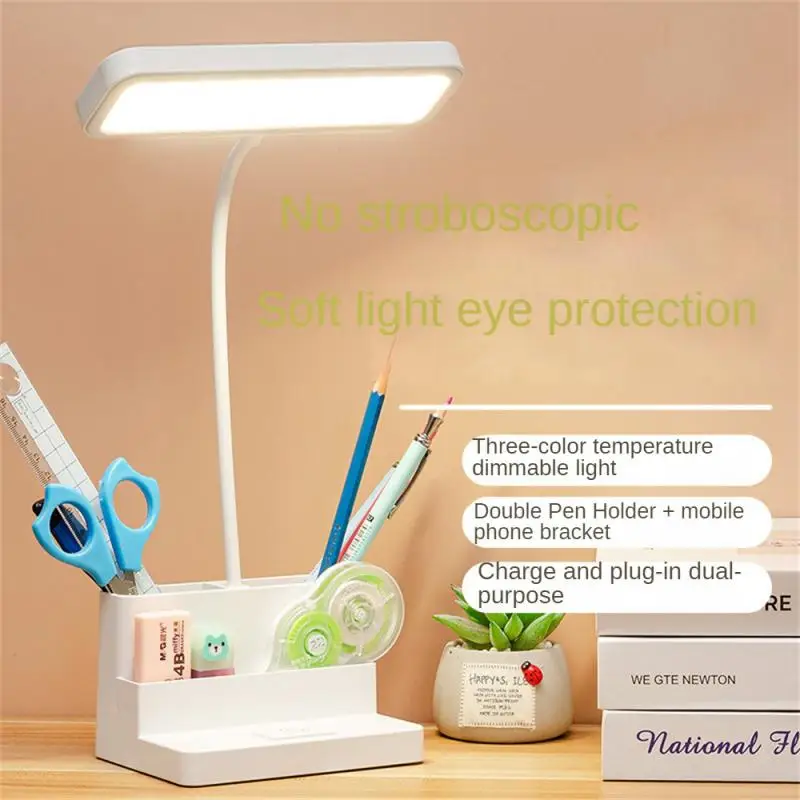 

Double Head Desk Lamp 180°Rotating Dimmable Touch Table Lamp Eye Protection USB Light for Student Night Reading Book Office