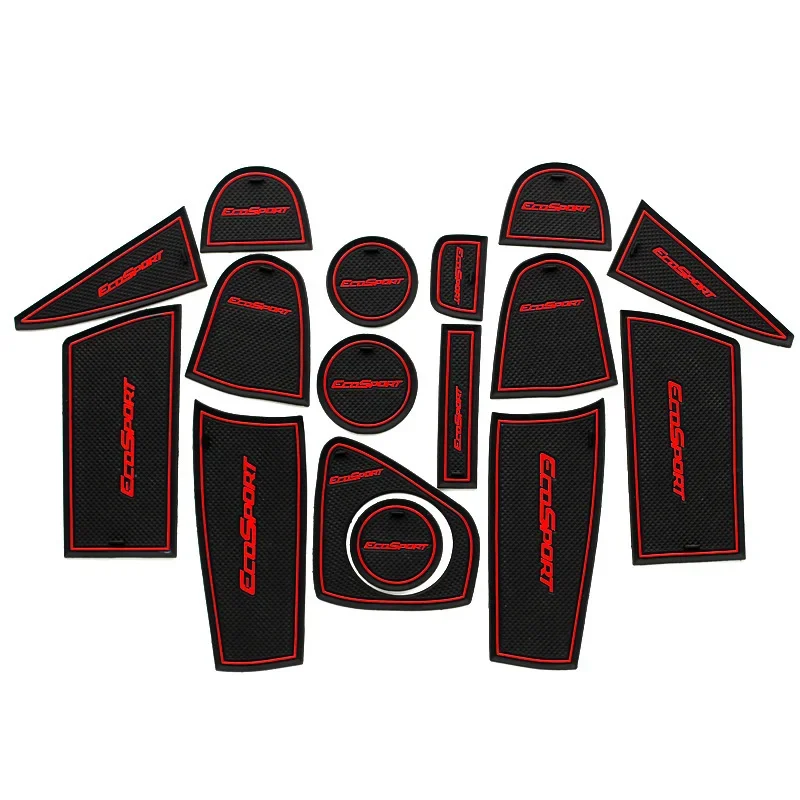 

Резиновый коврик для Ford Ecosport 2013-2017, подушка для фотостакана, коврик с желобом, Противоскользящий коврик, автомобильные аксессуары, Стайлинг