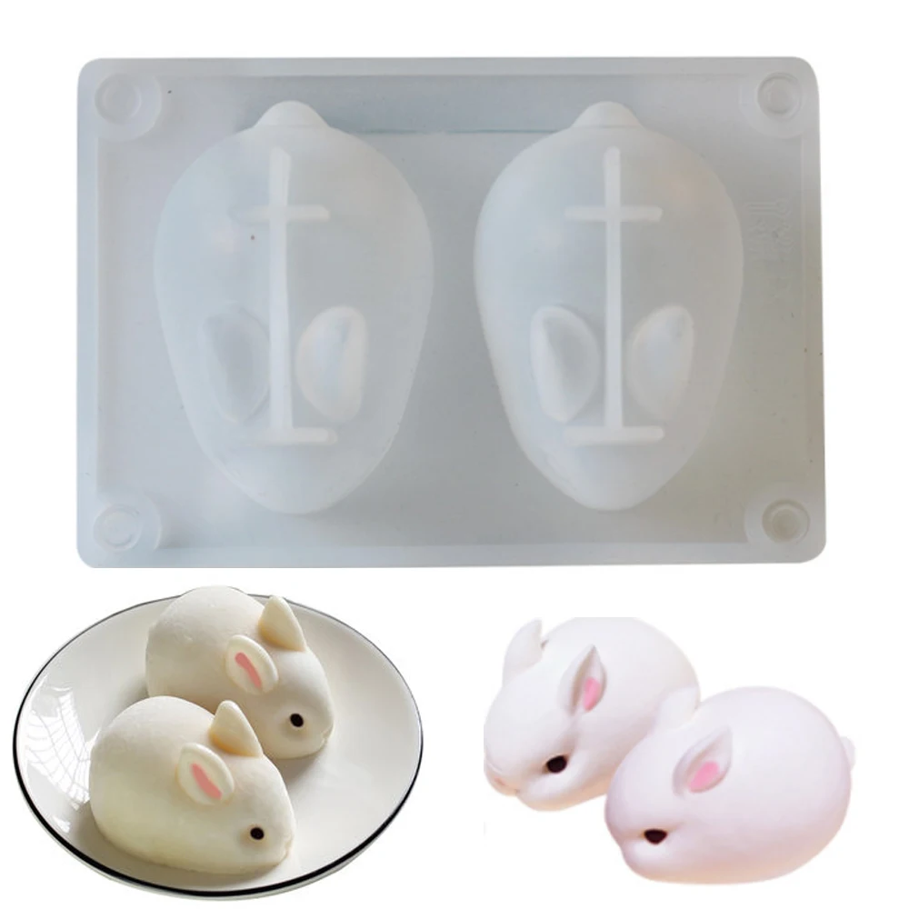 

3D Rabbit Cake Mold Silicone Mould DIY Candle Mold Cute Cake Pudding Molds Cake Chocolate Dessert Mould Candle Making Supplies