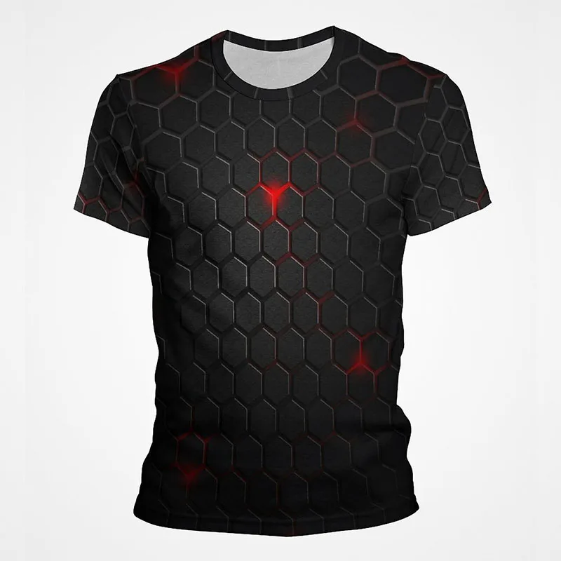 

New Hexagon Honeycomb Hive Graphic T Shirt Men Summer Streetwear Tops Fashion Women Oversized Tees Casual Kids Children Clothing