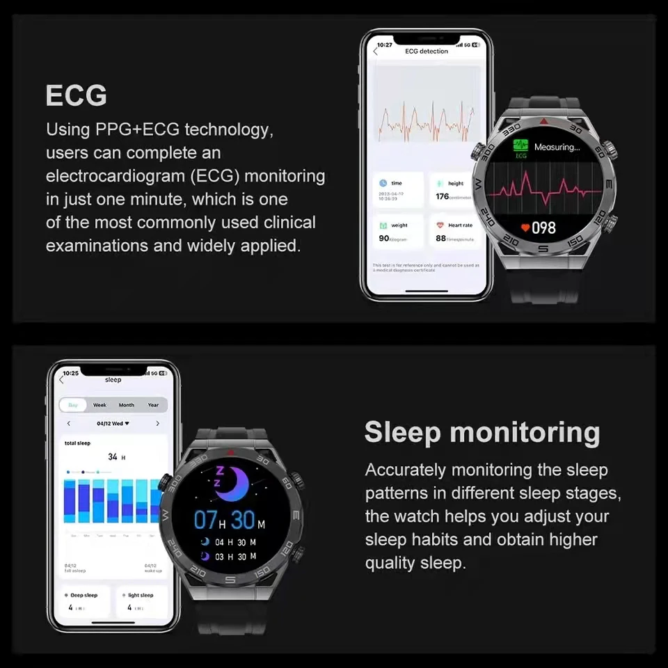 Новинка 2023, мужские Смарт-часы с экраном 485*485 AMOLED, стандартный  компас, Bluetooth, звонки, локальный музыкальный проигрыватель,  водонепроницаемые часы Huawei + подарок | AliExpress