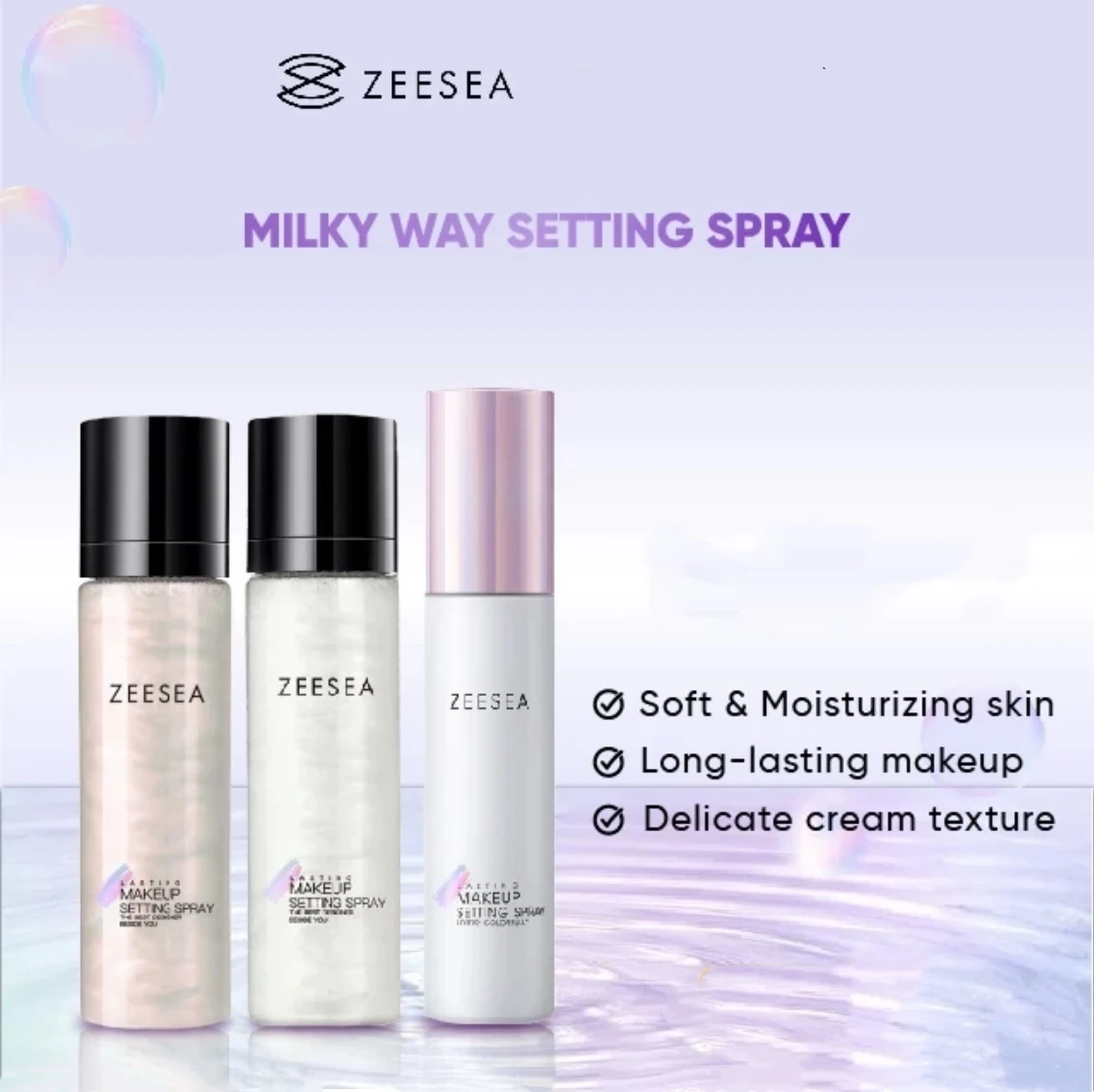 Фото ZEESEA Milky Way матовый спрей для макияжа, увлажняющий лосьон, контроль жирности, длительный макияж, быстрое настройки №1