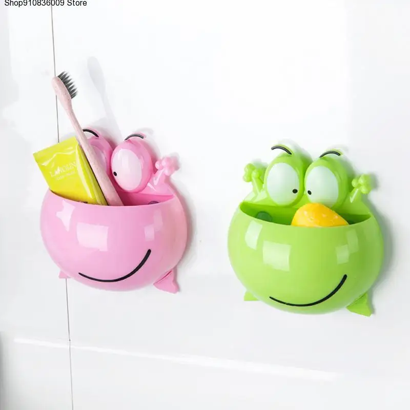 

Strong Suction Wall Frog shaped Stand Brush Rack Bathroom accessories toothbrush holder