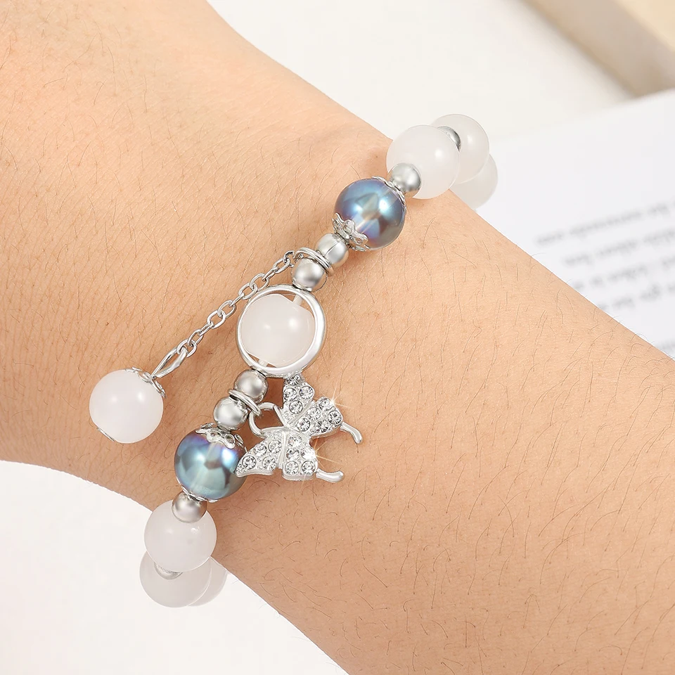 Новинка 2024 браслет FEEHOW с бусинами в виде ледяных трещин для женщин блестящий