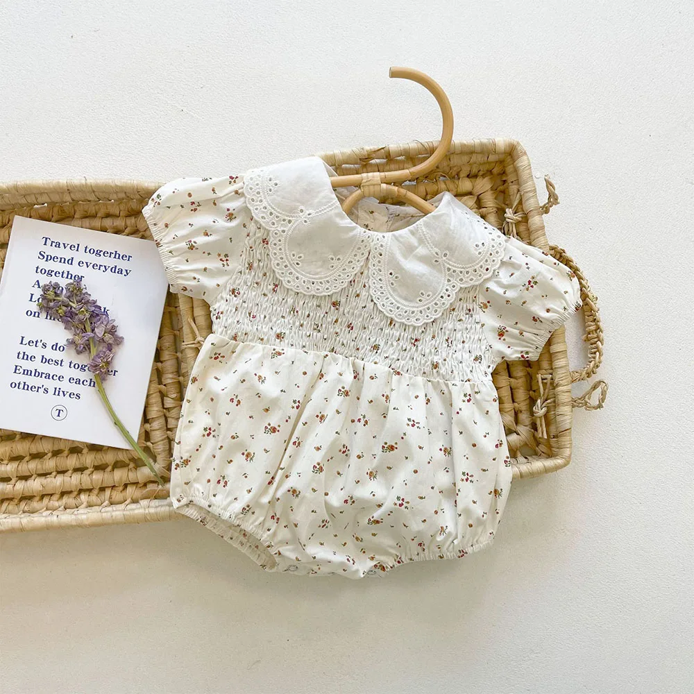 

Menoea Baby Girl Romper New Summer Clothes Cute Floral Short Sleeves One-pieces Newborn Girls Outfits 0 to 3 Years Kids Clothing