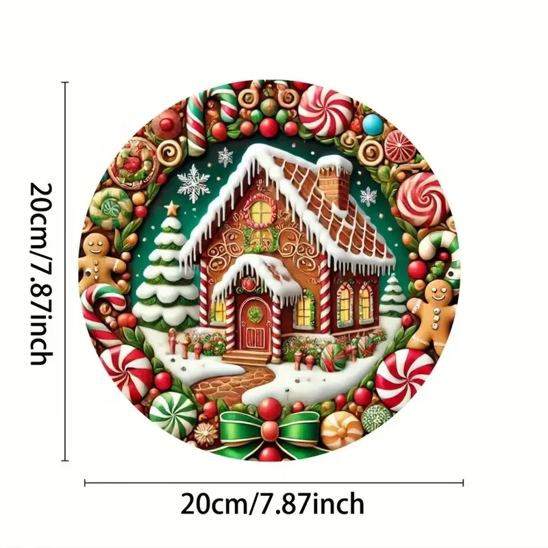 Рождественская дверная табличка деревянный пряник конфета дом узор веселый