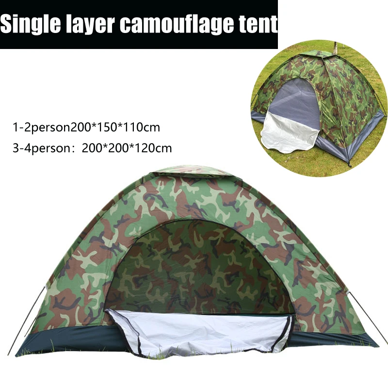 

Camping Tent for 1-4 Person Single Layer Outdoor Portable Camouflage Handbag for Hiking,Travelling Lightweight Backpacking