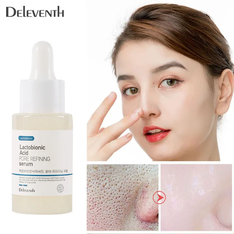 

Lactobionic Acid Pore Shrink Face Serum Hyaluronic Acid Firming Brighten Moisturizing Nourish Essence Korean Skin Care Products