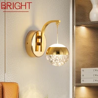 bright nordic wall lamp simple crystal bubble sconce light led fixtures for home living room bedroom decorative