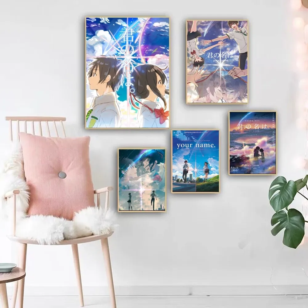 

Anime Your Name Poster Self-adhesive Art Poster Whitepaper Prints Posters Artwork Aesthetic Art Wall Painting