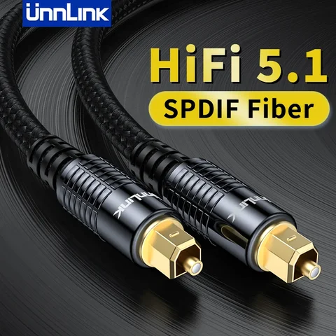 Оптический аудиокабель Unnlink SPDIF, цифровой Hi-Fi кабель 5,1 Toslink для ТВ-приставки, PS4 колонки Blu-Ray Xbox 360, усилитель, сабвуфер