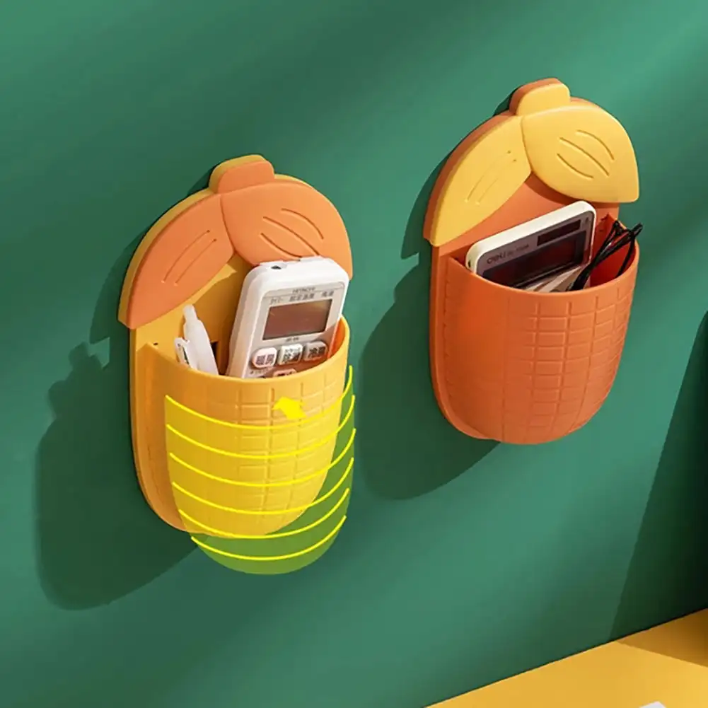 

Cute Wall Mounted Organizer Storage Box of Remote Control Self Corn Adhesive Jewelry Storage Box Rack Phone Charging Holder