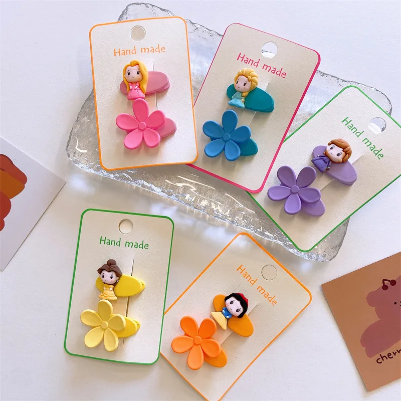 

1Set Cartoon Princess Barrettes Children Girl Sweet Hairpins Fashion Headbands Hair Accessories Hair Clips for Kid Headdress