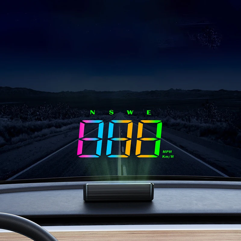 Автомобильный красочный спидометр HUD GPS-направление скорость проектор на лобовом