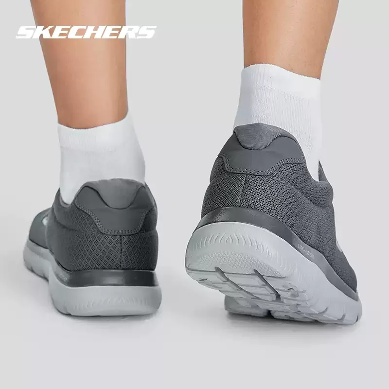 Фото Мужская обувь Skechers, новая летняя дышащая повседневная обувь без шнуровки с сетчатым верхом, оригинальная обувь на мягкой подошве для пожилых людей 52811-CHAR №3