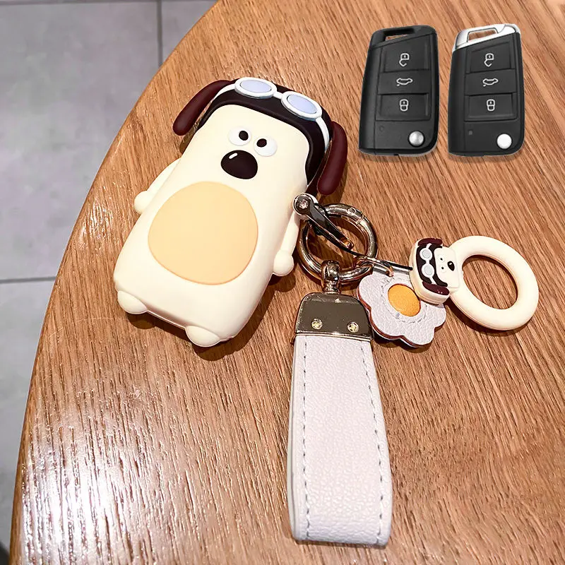 

Cartoon for Volkswagen VW Polo Golf 7 MK7 Tiguan Passat for Skoda Octavia Kodiaq Karoq for Seat Ateca Leon Car Key Case Cover