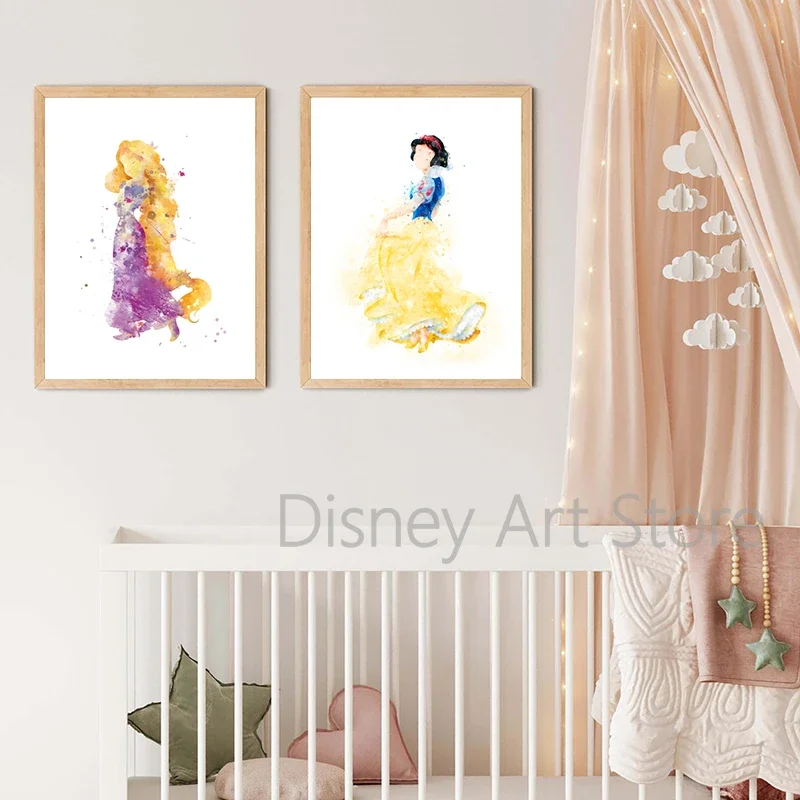Акварельная принцесса Диснея художественные принты Жулучев искусственная холст