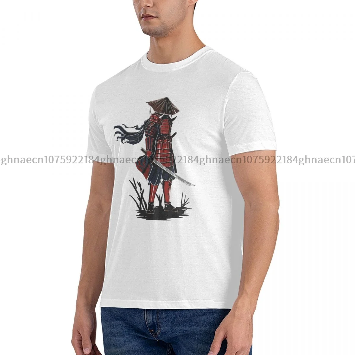 

Японские футболки с рисунком самурая Ronin, винтажные модные футболки с принтом, летние уличные повседневные свободные и дышащие Большие размеры