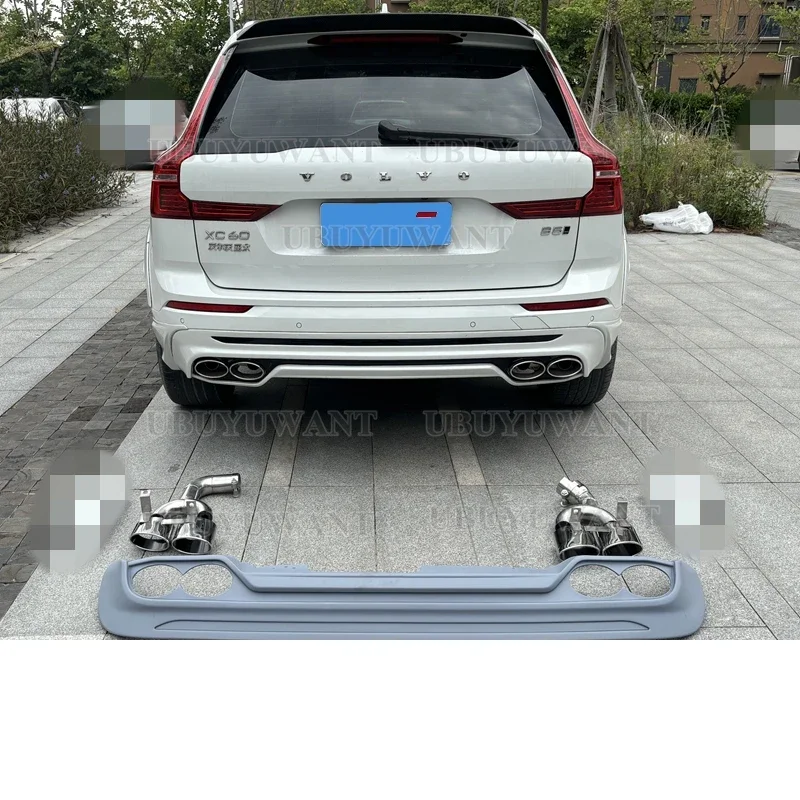 Для Volvo NEW XC60 ABS задний бампер багажник губный спойлер с насадками для выхлопных