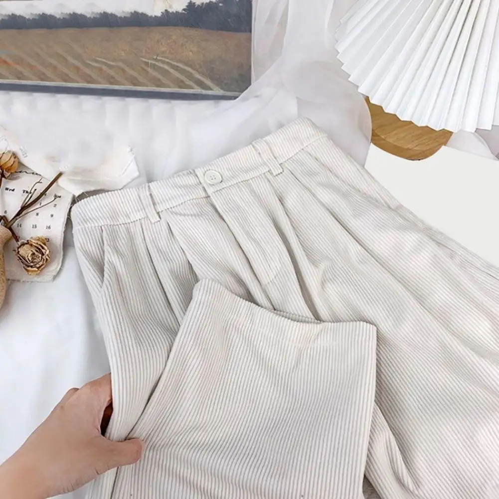 

Women Straight-leg Pants Ladies Pants Stylish Wide Leg High Waist Pants for Women Soft Breathable Solid Color Trousers