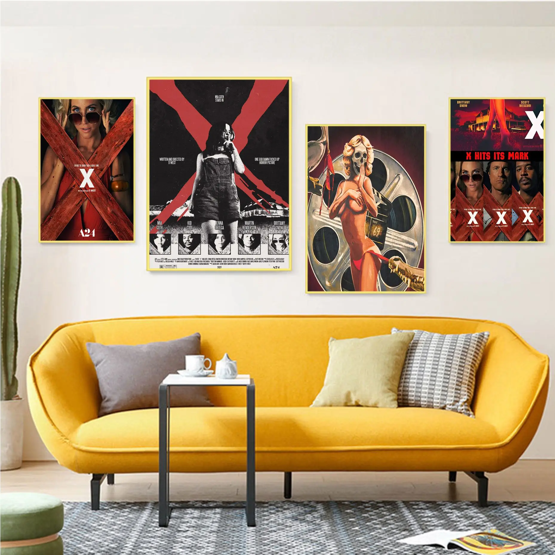 

Винтажные постеры в стиле ретро с ужасами X A24, декоративная картина «сделай сам» для комнаты, бара, кафе в винтажном стиле