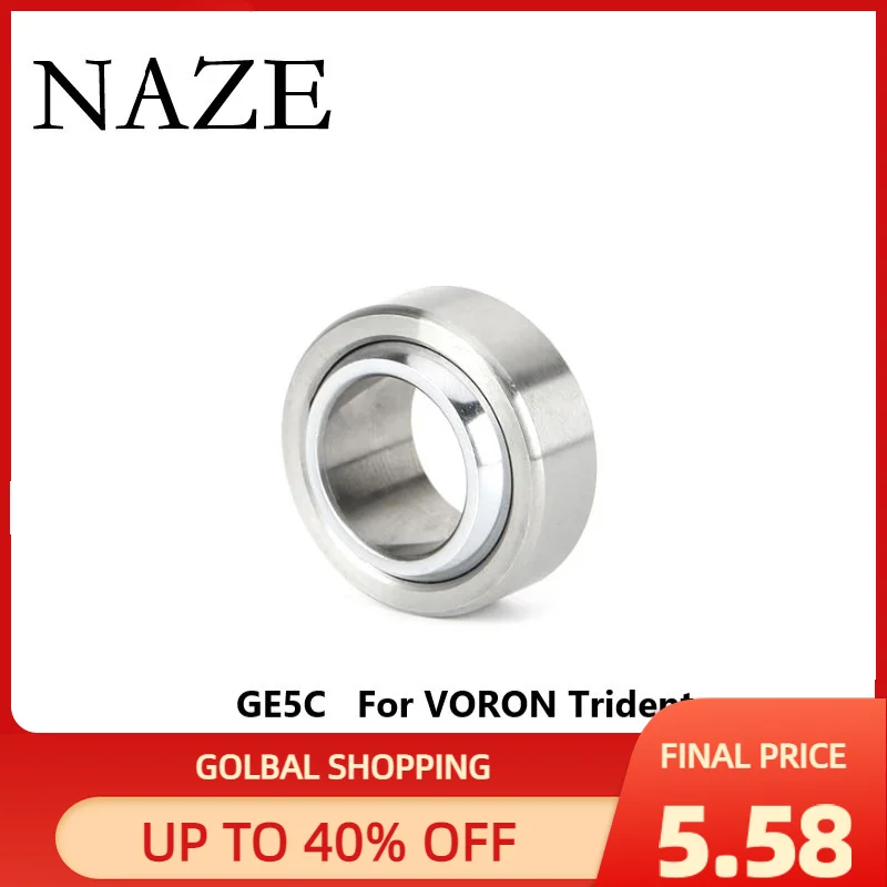 

NAZE GE5C Self-lubricating Radial Spherical Plain Bearings GE5C/GE5UK 5*14*6mm For Voron Trident 3D Pinter Parts