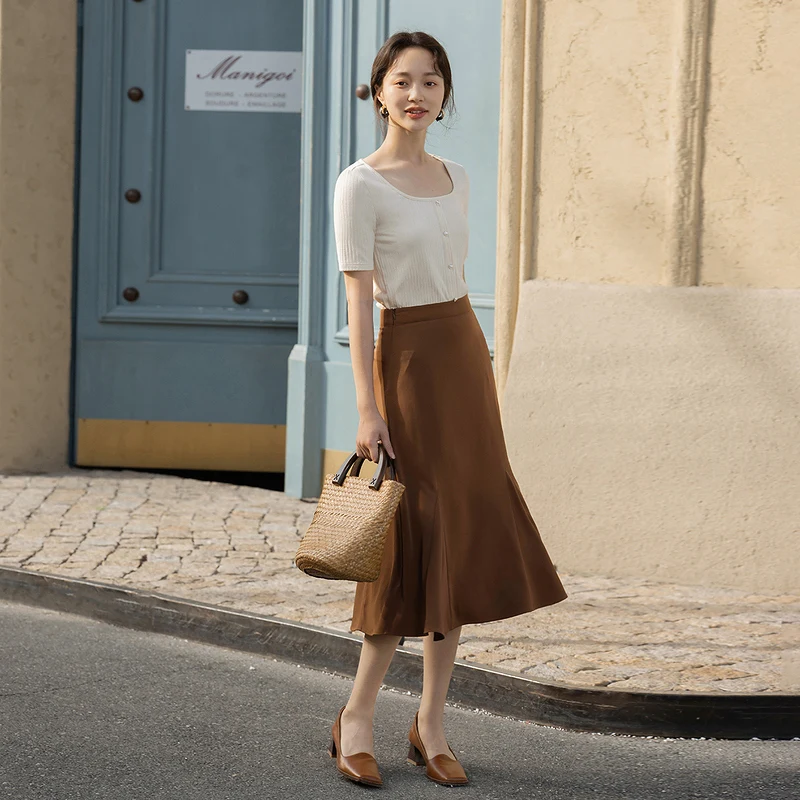 INMAN Повседневная Весенняя женская юбка Элегантная классическая плиссированная