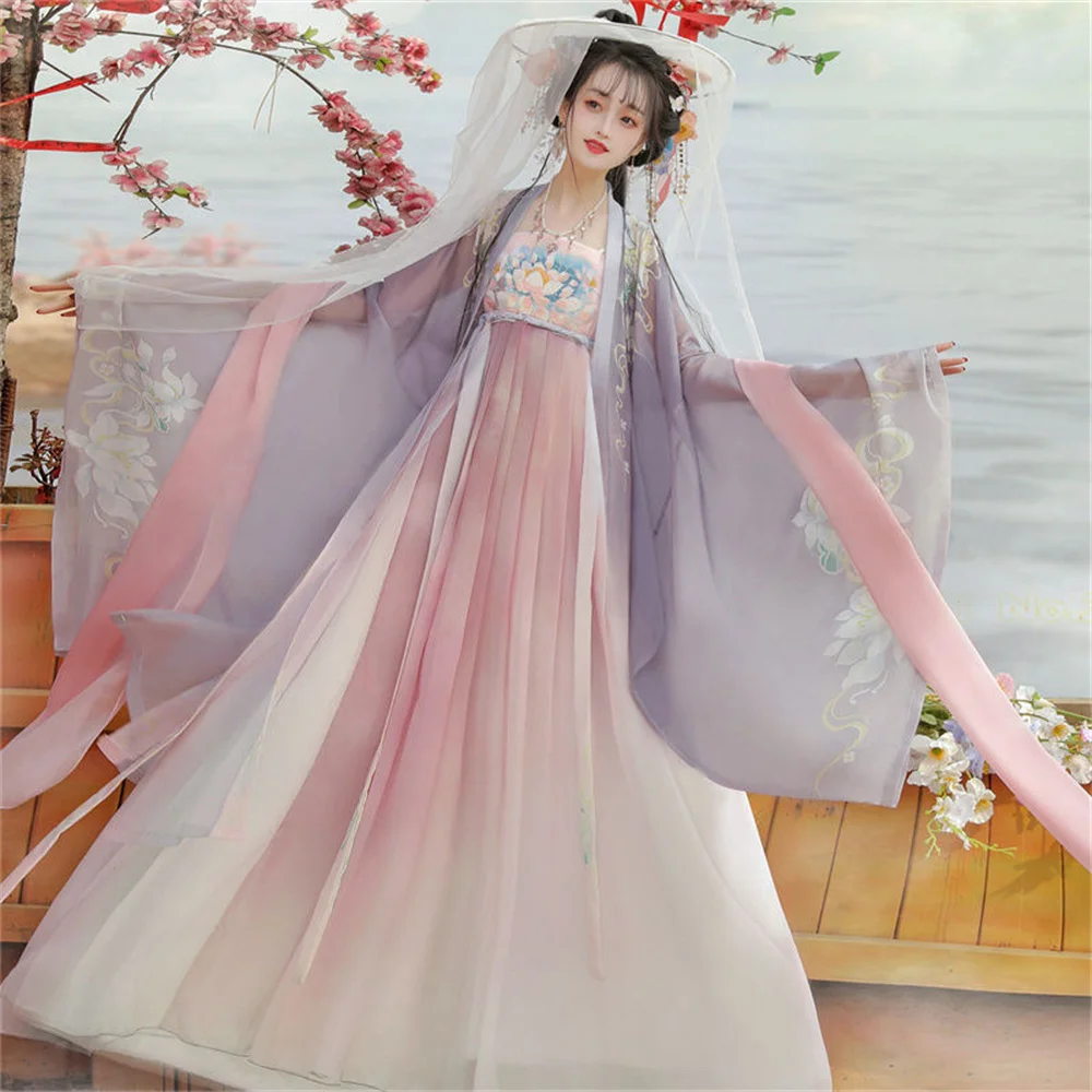 Женский костюм ханьфу в древнем китайском стиле халат принцессы династии Тан