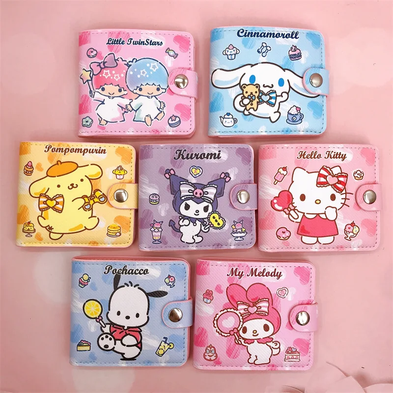 Новый Kawaii Hello Kitty Cinnamoroll My Melody Kuromi Sanrios новая повседневная сумка для денег из