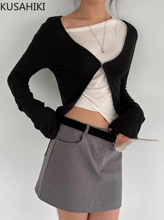 KUSAHIKI весенний вязаный кардиган