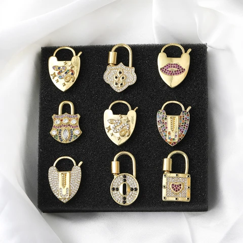 Juya медные карабины с фианитами для рукоделия