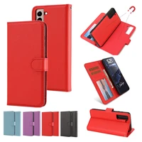 magnetic removable case for galaxy s21 ultra s20 fe s22 note 20 s10 5g s9 plus 2in1 flip cover leather wallet luxury card coque