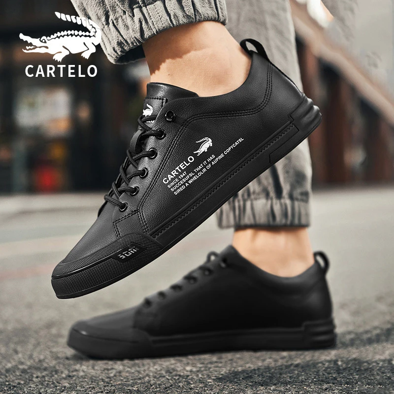 

CARTELO New Spring Summer Casual Shoes Men Outdoor Casual Lace-up Black White Skate Shoes Breathable Hard-wearing Sneakers Men