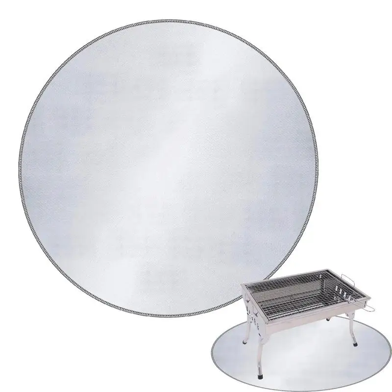 

32-дюймовый огнестойкий коврик для внутреннего дворика, Круглый огнестойкий коврик, коврик для дровяной плиты и защитный коврик для барбекю, огнестойкий