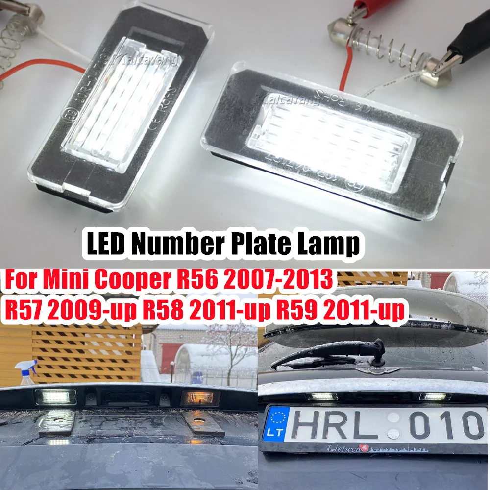 

2Pcs For Mini Cooper R56 Hatchback R57 Covertible R58 Coupe R59 Roadster CanBus No Error LED License Plate Light 51132756227