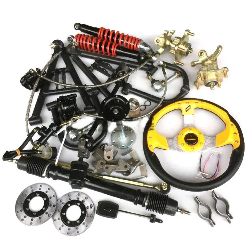 

Go Kart Karting UTV Buddy Flange Steering Rack Box Spindles Knuckles Front ATV Swingarms With Steering Wheel