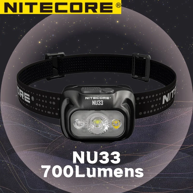

Налобный фонарь NITECORE NU33, 700 лм, оригинальный белый, USB-C, перезаряжаемый, встроенный аккумулятор 2000 мАч для ночного бега