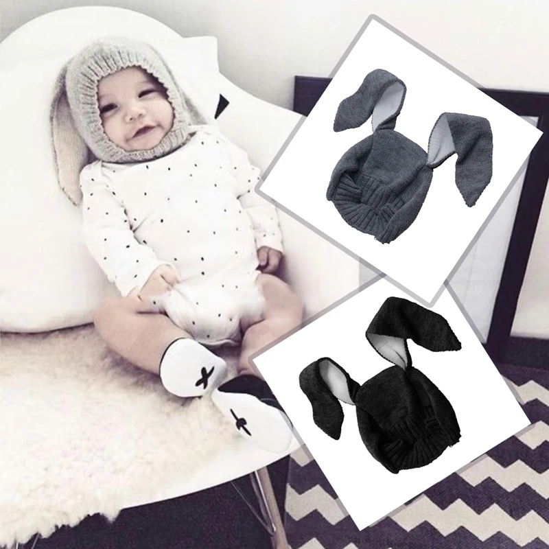 

New Rabbit Ears Baby Boy Girl Warm Beanie Infant Toddler Kids Knit Hat Cap