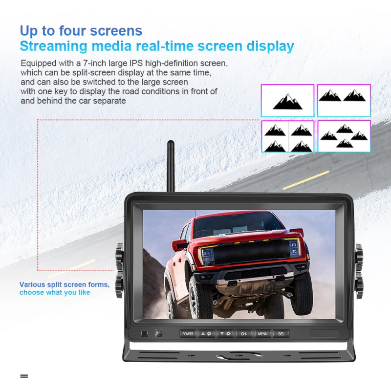 Автомобильный локатор 7-дюймовая водонепроницаемая беспроводная камера один-два